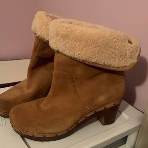 Ugg heeled boots tan